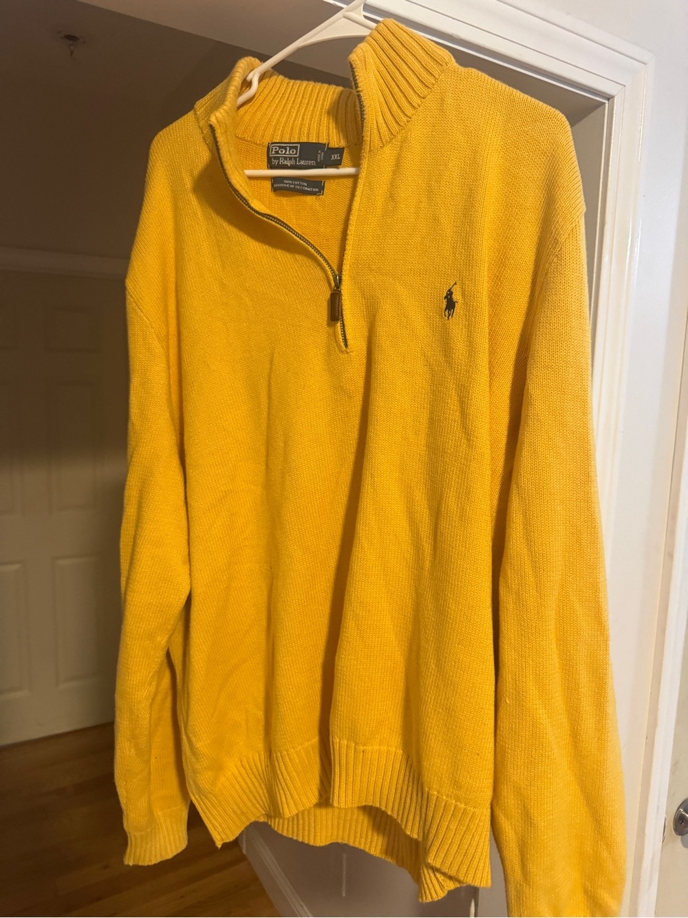 Polo by Ralph Lauren Men’s Bright Yellow Half-Zip Sweater